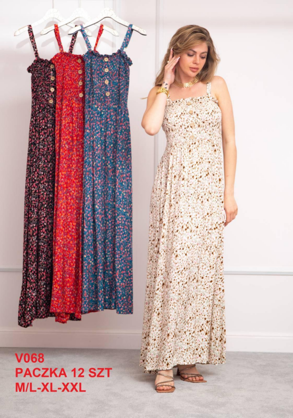 Sukienki damskie Roz M-2XL, Mix Kolor .Paczka 12 szt 1